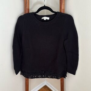 Pullover sweater with trim
